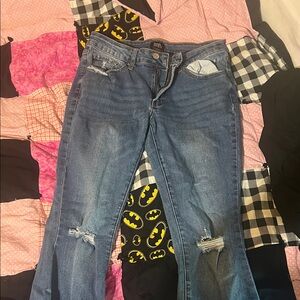 Trendy Distressed Blue Skinny Jeans